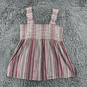 APT. 9 Blouse Womens XL Strap Pink Striped Top Rouching